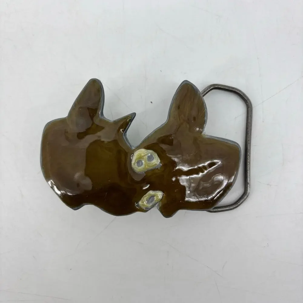 Vintage 1979 Pig Belt Buckle Great American Belt co Farm Cowboy